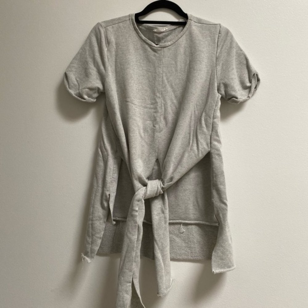 Zara Knotted Sweatshirt Tee Grey M